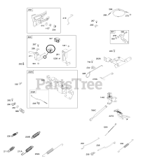 Briggs & Stratton 385447-0199-G1 - Briggs & Stratton Horizontal Engine Controls, Springs, Links, Choke Levers