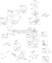 Briggs & Stratton 198707-0141-E2 - Briggs & Stratton Vertical Engine Controls, Muffler, Fuel, Air Cleaner