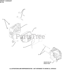 Kohler XT173-0088 - Kohler Courage XT-7 Series Engine, Made for Husqvarna, 8.0 ft-lbs, 173cc 11 Exhaust