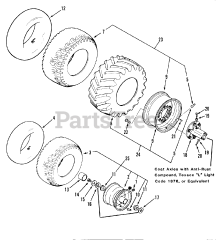 Toro 01-19KE01 (C-195) - Toro Garden Tractor (1982) Wheels And Tires