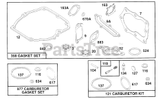 Briggs & Stratton 124782-3259-01 - Briggs & Stratton Vertical Engine Gasket Sets