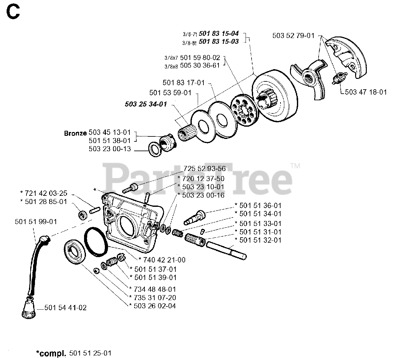 Jonsered 670 CHAMP Jonsered Chainsaw (199408) CLUTCH OIL PUMP Parts