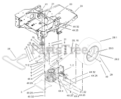 Toro 74801 (18-52 ZX) - Toro 52" TimeCutter Zero-Turn Mower (SN: 230000001 - 230999999) (2003) Hydro and Belt Drive Assembly