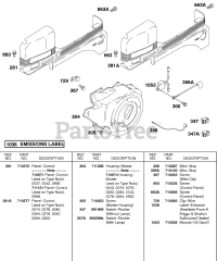 Briggs & Stratton 235437-0284-E1 - Briggs & Stratton Horizontal Engine Blower Housing, Control Panel, Flywheel