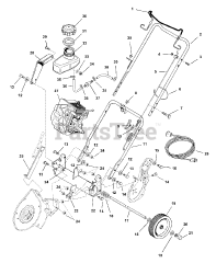 Simplicity 520 E (1693644) - Simplicity 20" Snow Thrower, 5hp Frame, Handles &amp; Engine Group - Early Models