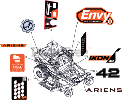 Ariens 918002 - Ariens Ikon 42" Zero-Turn Mower, 21.5hp Kawasaki FR (SN: 035000 - 134999)