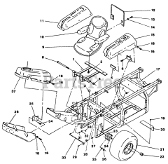 Exmark EXS-20KC - Exmark Explorer Zero-Turn Mower, 20hp Kohler (SN: 090000 - 101999) (1994) Main Frame Group