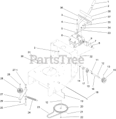 Toro 39078 - Toro 48" Walk-Behind Mower, Floating Deck, T-Bar, Gear Drive (SN: 314000001 - 314999999) (2014) TRANSMISSION DRIVE ASSEMBLY