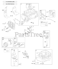 Briggs & Stratton 124T02-1028-B1 - Briggs & Stratton Vertical Engine Camshaft, Crankshaft, Cylinder, Engine Sump, Lubrication, Piston Group, Valves