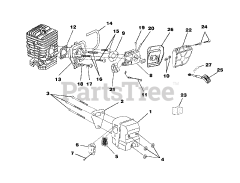 Homelite D 3350 B (UT-10767-A) - Homelite Chainsaw Carburetor - Muffler - Air Filter
