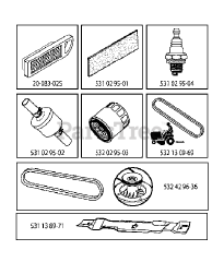Husqvarna YTH 22V42 (960430186-00) - Husqvarna 42" Yard Tractor (2013-09) FREQUENTLY USED PARTS