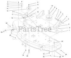 Toro 78261 - Toro 48" Side-Discharge Mower Deck for 260 Series Tractors (SN: 220000001 - 220999999) (2002) Reinforcement Plate Assembly