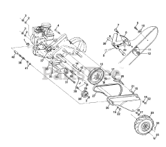 Husqvarna CRT 52 (954140020-A) - Husqvarna Rear-Tine Tiller (1997-01) Mainframe, Left Side