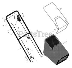 Scotts 228510x31A - Scotts 22" Walk-Behind Mower (2001) Handle &amp; Bag Assembly