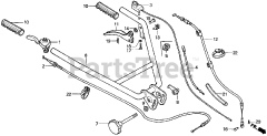 Honda FR500 A (FR500) - Honda Tiller, Made in Japan (SN: FR500-1000001 - FR500-9999999) HANDLEBAR (A, AR)