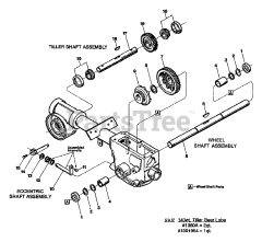 Troy-Bilt 6411 - Troy-Bilt Econo-Horse Rear-Tine Tiller (SN: E0008844 - E0032773) WHEEL &amp; TILLER SHAFT ASSEMBLY