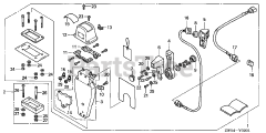 Honda BF130 A2 XA (BZBE) - Honda Marine Engine, Made in Japan (SN: BZBE-1300001 - BZBE-1400000) REMOTE CONTROL (TOP MOUNT SINGLE TYPE) (L.)