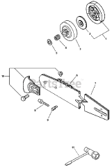 Echo CS-3400 - Echo Chainsaw (Type 1) Clutch Assembly, Bar &amp; Chain, Tools