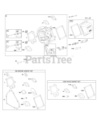 Briggs & Stratton 207432-0144-E9 - Briggs & Stratton Horizontal Engine Cylinder Head, Gasket Set - Engine, Gasket Set - Valve, Valves