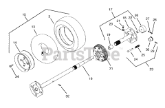 Ariens 924112 (ST 928 LE) - Ariens 28" Snow Blower, 9hp Tecumseh (SN: 000101 & Above) Wheels And Axle (Part 2)