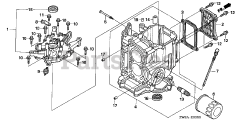 Honda BFP9.9 D5 LHA (BABJ) - Honda Outboard Engine, Made in Japan (SN: BABJ-1400001 - BABJ-1499999) CYLINDER BLOCK + CRANKCASE COVER