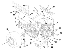 Ariens 915501 (1844) - Ariens Zoom 44" Zero-Turn Mower, 18hp Briggs & Stratton (SN: 000101 - 004999) Transaxle, Dump Valves And Rear Wheels