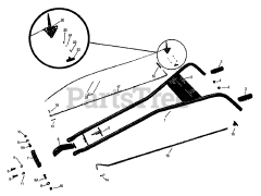 Troy-Bilt 20594 - Troy-Bilt Pony III Rear-Tine Tiller (SN: S101751 - S164132) HANDLE BARS &amp; CONTROL LEVERS