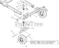 Gravely 915200 (ZT XL 52) - Gravely 52" Zero-Turn Mower, 25hp Kohler Twin Pro (SN: 075000 - 079999) Front Caster Wheels
