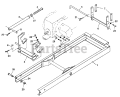 Cub Cadet 407 (590-407-100) - Cub Cadet Backhoe Sub-Frame &amp; Mounting Brackets
