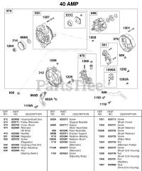Briggs & Stratton 433447-0116-E2 - Briggs & Stratton Horizontal Engine Alternator, 40 AMP