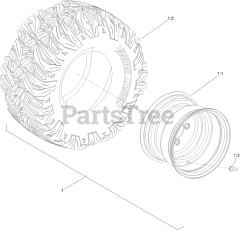Toro 76440 TA (MR 4800) - Toro 48" Titan Zero-Turn Mower (SN: 417200000 - 417399999) Rear Wheel Assembly