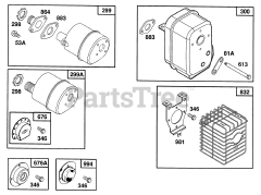 Briggs & Stratton 82352-0134-01 - Briggs & Stratton Horizontal Engine Muffler Groups