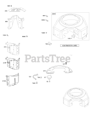 Briggs & Stratton 381772-0102-E1 - Briggs & Stratton Vertical Engine Blower Housing, Air Guides