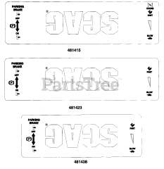 Scag SWZ48-15KH - Scag 48" Walk-Behind Mower, 15hp Kohler (SN: 4070001 - 4079999) Replacement Decals &amp; Information (Part 2)