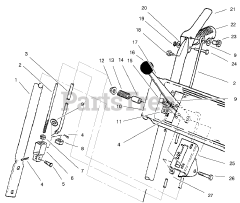 Toro 38062 (622) - Toro 22" Snow Thrower (SN: 099000001 - 099999999) (1999) Handle Assembly Right Side