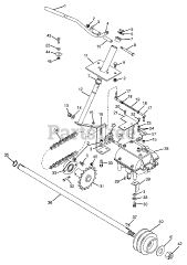 Gravely 988080 - Gravely Pro 200 Walk-Behind Mower Power Unit, 15hp Kohler (SN: 000101 & Above) Gear Selector And Jack Shaft