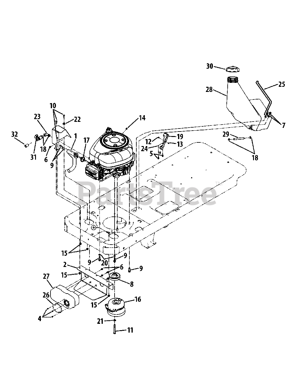 MTD RZT42 (17AC2ACG004) MTD Gold ZeroTurn Mower (2008) (Ace Hardware) Engine Connections RZT