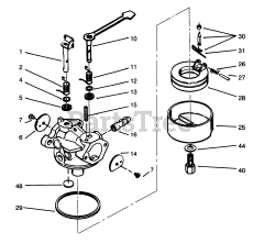 Toro 38170 - Toro CCR Powerlite Snow Thrower (SN: 069000001 - 069999999) (1996) Carburetor No. 632641