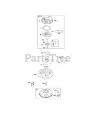 Briggs & Stratton 280H07-0185-E1 - Briggs & Stratton Vertical Engine Flywheel, Rewind Starter