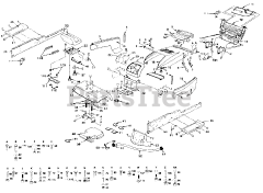 Poulan Pro PP 2050 - Poulan Pro Lawn Tractor FRAME, FENDER AND DRAWBAR