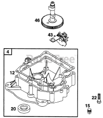 Briggs & Stratton 28C707-0029-01 - Briggs & Stratton Vertical Engine Sump Base, Cam