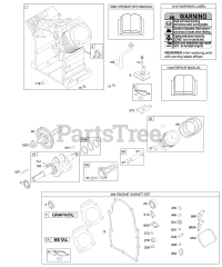 Briggs & Stratton 351447-1192-E1 - Briggs & Stratton Horizontal Engine Camshaft, Crankshaft, Cylinder, Gasket Set - Engine, Piston, Rings, Connecting Rod