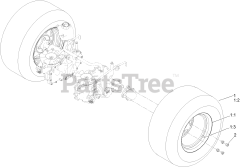 Toro 74465 (HD 2000) - Toro 48" Titan Zero-Turn Mower (SN: 400000000 - 403350971) Rear Wheel Assembly