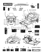 Snapper 150Z (SC 26520) (7800630) - Snapper 52" Zero-Turn Mower, 26hp Decal Group