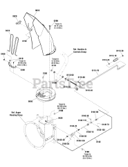 Parton 1696568-00 - Parton 24" Snow Thrower, 9hp (2015) Discharge Chute Group - Left Hand Crank