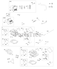 Briggs & Stratton 540477-0110-E1 - Briggs & Stratton Horizontal Engine Cylinder Heads, Rocker Covers, Lift Brackets