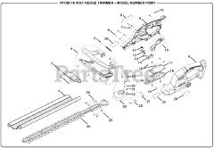 Ryobi P 2601 - Ryobi 18V Hedge Trimmer General Assembly