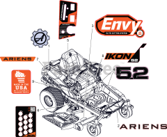 Ariens 918004 - Ariens Ikon 52" Zero-Turn Mower, 23hp Kohler (SN: 000101 - 030000)