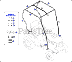 Cub Cadet 19A30026 (19A30026100) - Cub Cadet Snow Cab Sun Shade Combo (2016) General Assembly