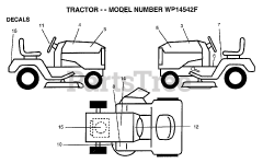 Winston Pro WP 14542 F - Winston Pro Lawn Tractor (1999) DECALS